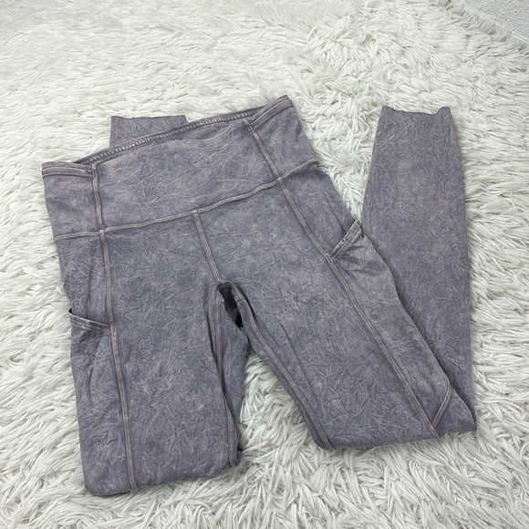 Lululemon Fast and Free Tight 25" Ice Dye Non-Reflective Ice Wash Violet verbena - Picture 1 of 5